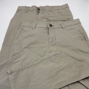 2 pairs Izod Tan Chinos Classic Cotton Twill